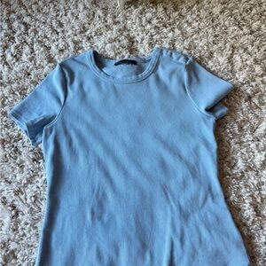 White House Black Market Light Blue Short Sleeve Top